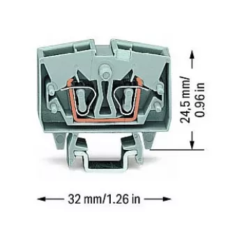 WAGO 264-701 Przelotowa listwa zaciskowa, 6 mm², 800 V, szara, CAGE CLAMP®