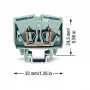 WAGO 264-701 Przelotowa listwa zaciskowa, 6 mm², 800 V, szara, CAGE CLAMP®
