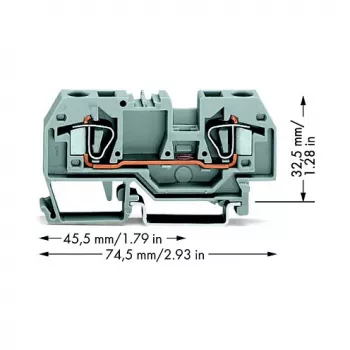 WAGO 282-901 3-przewodowa listwa zaciskowa CAGE CLAMP, 10 mm², szary, szyna DIN 35