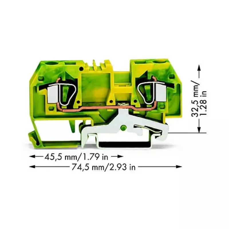 WAGO Zacisk przewodu ochronnego zielono-żółty 0,2-6 mm² 282-907