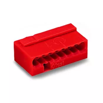 WAGO 243-808 PUSH WIRE® Złącze puszkowe, 8-przewodowe, czerwone, 0,5-2,5 mm²
