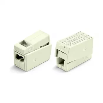 WAGO 224-112 2-przewodowa kompaktowa złączka do łączenia przewodów, 400V, 24A, 1-2,5mm², Push-in, biała/przezroczysta