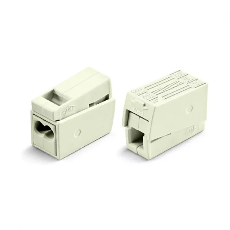 WAGO 224-112 2-przewodowa kompaktowa złączka do łączenia przewodów, 400V, 24A, 1-2,5mm², Push-in, biała/przezroczysta