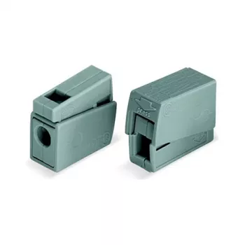 WAGO 224-101 1-przewodowa 2-drożna Zaciskarka Push-in CAGE CLAMP, 400 V, 24 A, 0,5-2,5 mm², przezroczysty/szary