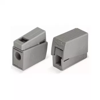 WAGO 224-101 1-przewodowa 2-drożna Zaciskarka Push-in CAGE CLAMP, 400 V, 24 A, 0,5-2,5 mm², przezroczysty/szary