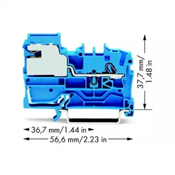 WAGO 2002-7114 2-przewodowa listwa zaciskowa Push-in, 2,5 mm², 800 V, szary