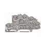 WAGO 2003-7645 TOPJOB S 4-przewodowa listwa zaciskowa przelotowa, szara, 32A, 1000V, Push-in CAGE CLAMP, szyna DIN