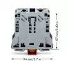 WAGO 285-150 CAGE CLAMP Zacisk Zasilający, 1-potencjał, 2-przyłącza, 10-50 mm², Szary, Szyna DIN 35