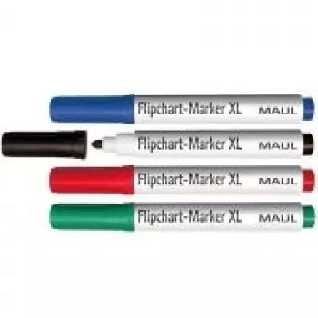 MAUL Zestaw markerów do flipchartów, końcówka okrągła 2.0-2.5mm, 4 sztuki, kolory mieszane