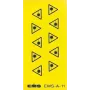 EFB Elektronik Naklejka ostrzegawcza przed promieniowaniem laserowym, samoprzylepna, 50x50 mm, żółto-czarna, 10 sztuk