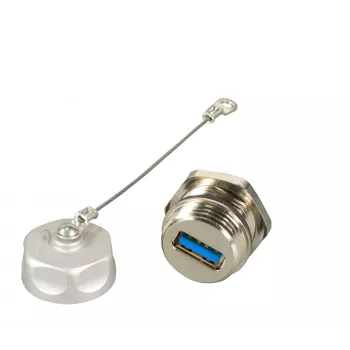 EFB Elektronik USB 3.0 IP67 Feed-Through Coupling Type A Socket / Type A Socket