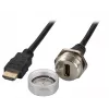 EFB Elektronik IP67 gniazdo panelowe HDMI, M25, HDMI A-A żeńskie-męskie, port serwisowy, linka zabezpieczająca, 1,0 m
