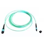 EFB Elektronik MTP żeńskie do MTP żeńskie 12-włóknowy OM3 wielomodowy światłowodowy kabel krosowy, LSZH, Aqua, Typ A, 15 m