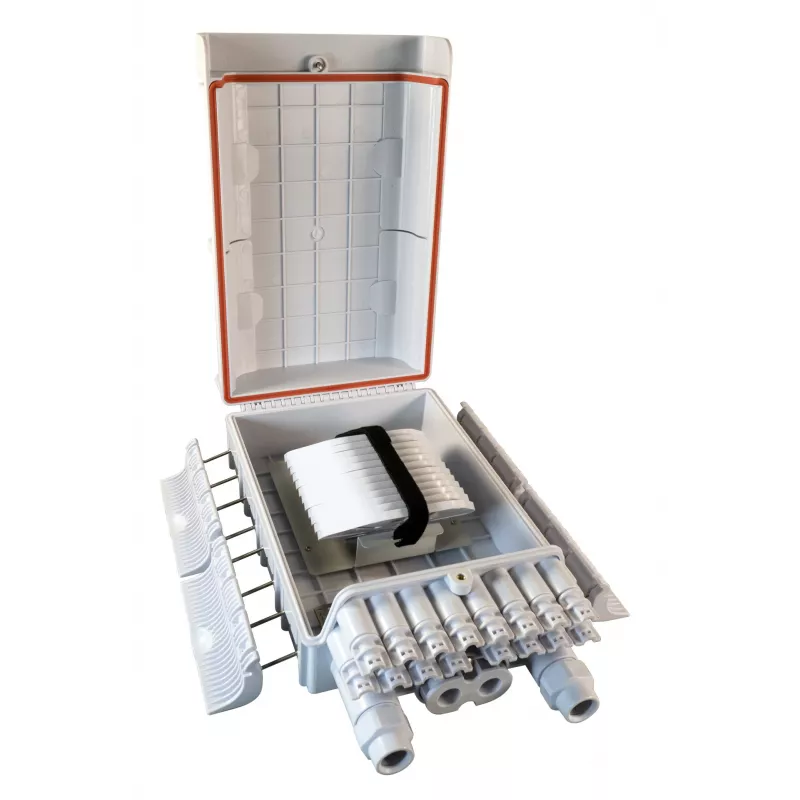 EFB FTTH IP65 Outdoor Distribution Box for 96 Fibers with Splice Trays and Fiber Overlength Storage (FTTH-BOX-OUT-6)