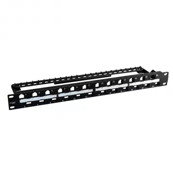 EFB Electronics Panel Dystrybucyjny 19 Cali 1U 24-Portowy Offset ANEXT Zoptymalizowany Czarny