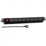 EFB Elektronik 19 inch 1U Rackmount USB Charging PDU - 16 USB Ports, CEE 7/7 Input, Black