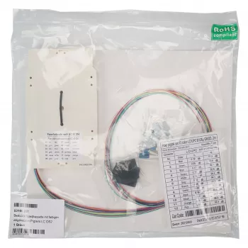EFB Pre-assembled Splice Cassette with Coloured Pigtails LC/APC OS2 - 0,8 m