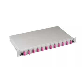 EFB Elektronik B71203L24OM4 Fiber Optic Splice Box SC 50/125µm OM4 Sliding, 24 Pigtails / 12 Adapters