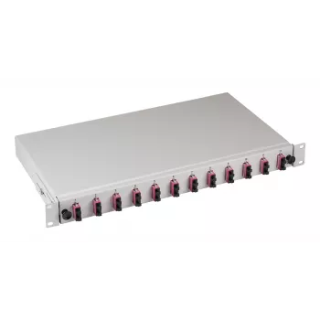 EFB Elektronik Splice Box SC 50/125 µm OM4 Rozszerzalny, 24 Pigtails Offset / 12 Sprzęgów