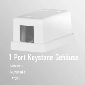 EFB Electronics Keystone Connection Box, 1 Port, Surface Mount, Pure White, Empty Housing