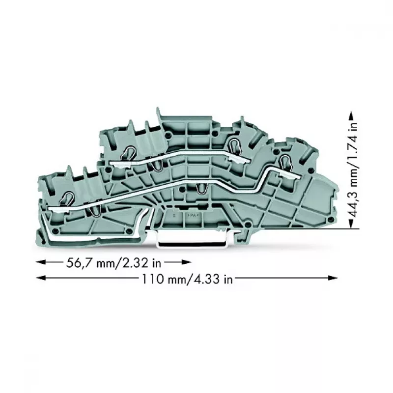 WAGO 2003-6642 Zacisk przelotowy, TOPJOB® S, 2-przewodowy, 4 mm², szary, 800 V, 24 A