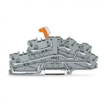 WAGO TOPJOB S N-Disconnect Terminal Block with PE, 3-Conductor, Push-in CAGE CLAMP, Gray, 2003-6644