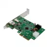 Karta LogiLink PCI Express USB 3.2, 5 Gb/s, 2 zewnętrzne + 3 wewnętrzne porty USB-A