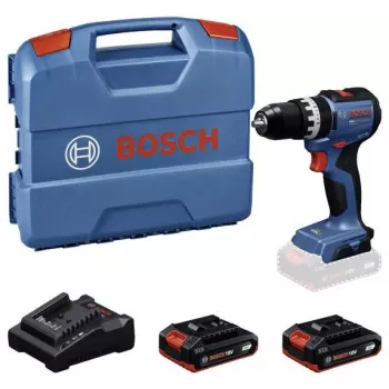 BOSCH Professional GSB 18V-52 Akumulatorowa wiertarko-wkrętarka udarowa w zestawie z 2 akumulatorami 2,0 Ah, L-Case