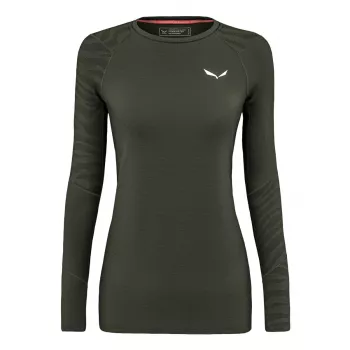 Koszulka termoaktywna damska Salewa Cristallo - Ciemna Oliwka