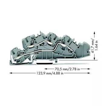 WAGO 2005-7642 Przelotowa listwa zaciskowa, 4 mm², 32 A, 400 V, szary, CAGE CLAMP