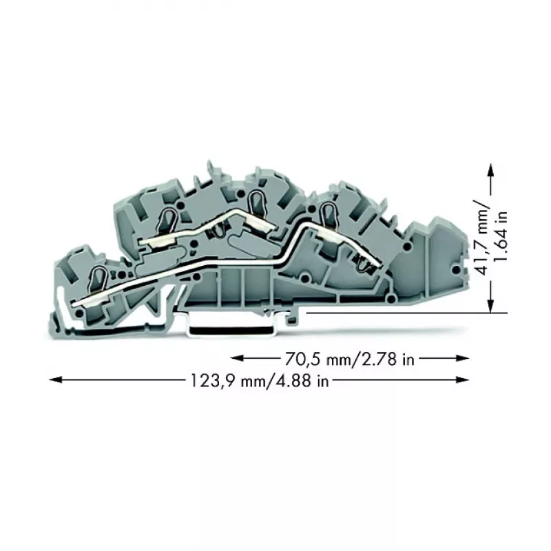 WAGO 2005-7642 Przelotowa listwa zaciskowa, 4 mm², 32 A, 400 V, szary, CAGE CLAMP