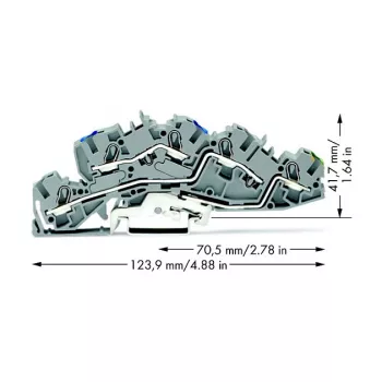 WAGO 2005-7646 Zacisk przelotowy, 3-przewodowy, 400V, 24A, 2,5mm², szary