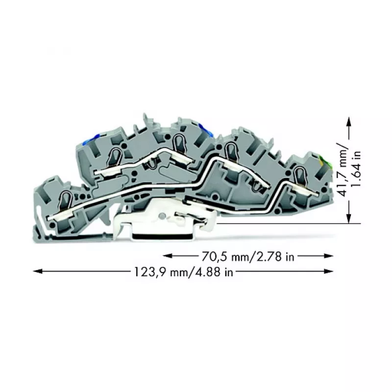 WAGO 2005-7646 Zacisk przelotowy, 3-przewodowy, 400V, 24A, 2,5mm², szary