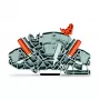 WAGO 2007-8821 3-przewodowa listwa zaciskowa Push-in, 10 mm², szary