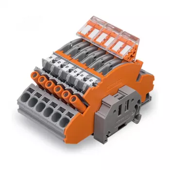 WAGO 2007-8875 Listwa zaciskowa do przekładników prądowych, 1-biegunowa, szara, Push-in CAGE CLAMP, 41 A, 1000 V, szyna DIN