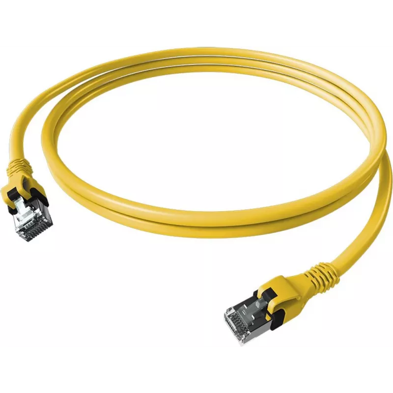 EasyLan saCon DualBoot Patch Cable S/FTP Cat.6A Yellow 2.0m