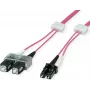 EasyLan FO LED Patch Cord Premium, Duplex - LC Multi-Mode (M) do SC Multi-Mode (M) - 3 m - Światłowód - Duplex - 50/125 µm - OM4 - Heather Violet (RAL 4003)