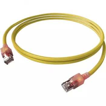 EasyLan DualBoot LED Patch Cable RJ45 S/FTP Cat.6A (Class EA) złączem saCon - LSOH - Żółty