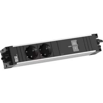 Bachmann STEP ALU Zasilacz biurkowy 2x Schuko 1x USB-C 100W Aluminium