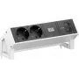 Bachmann DESK2 2x CEE 7/3 1x USB-C 45W 0.2m Stal nierdzewna Moduł zasilania biurkowego
