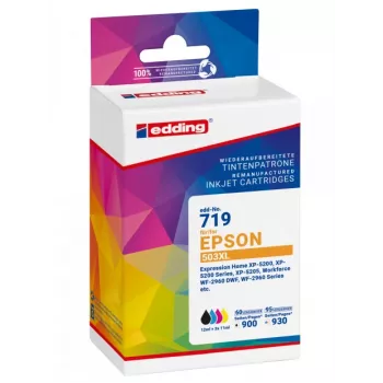 Edding Kompatybilny Zestaw Wkładów Atramentowych Zamiennik Epson 503XL T09R1 Czarny, Cyan, Magenta, Żółty (4 szt.) Wysoka Wydajność