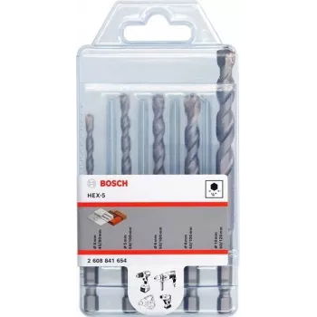 Bosch Accessories HEX-5 2608841654 Zestaw wierteł krętych do betonu 4 mm, 5 mm, 6 mm, 8 mm, 10 mm 5 szt.