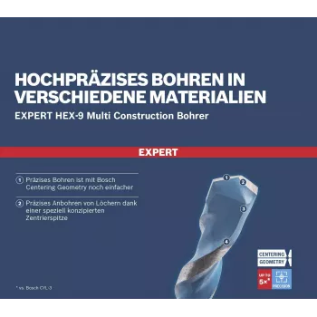 Zestaw wierteł BOSCH EXPERT HEX-9 Multi Construction 8-częściowy (2608901455)