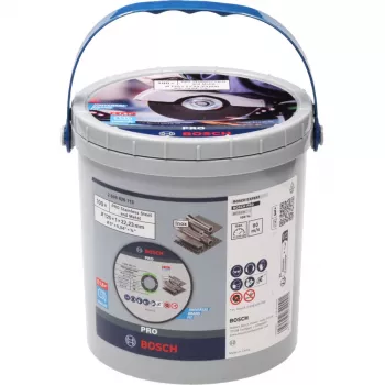 BOSCH POWERTOOLS PRO Tarcza do cięcia stali nierdzewnej i metalu, Ø 125 mm, 100 sztuk w wiaderku (otwór 22,23 mm, WA 60 T BF)