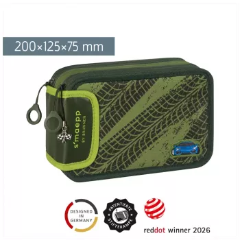 BRUNNEN Pre-filled Pencil Case s'maepp Fast Wheels Green/Light Green 33-Piece, 20.0 x 7,5 cm (1049121521)