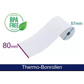 Rolka papieru termicznego ARTDEV 80x57x12 mm Biała 55g 40m do T2