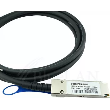 BlueOptics Q28-4S28-DAC-1M-AO-BL Kompatybilny z Avago kabel rozgałęźny QSFP28 na 4x SFP28 Direct Attach, 1m, pasywny, AWG26