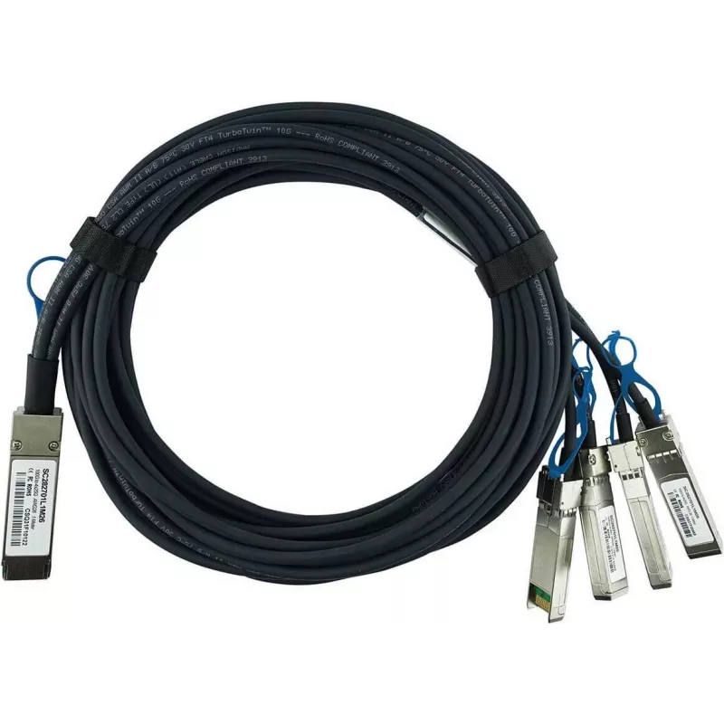 BlueOptics Compatible Sonicwall QSFP28-4SFP28-DAC-2M BlueLAN Passive 100GBASE-CR4 QSFP28 do 4x25GBASE-CR SFP28 Direct Attach Breakout Cable, 2 metry, AWG26