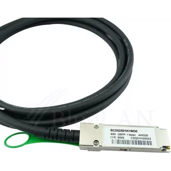 BlueOptics Kompatybilny z Maipu QSFP-STACK-10 BlueLAN QSFP Direct Attach Cable, 40GBASE-CR4, Ethernet/Infiniband QDR, 30AWG, 1 metr (QSFP-STACK-10-BL)