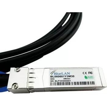 BlueLAN MCP2M50-G01AE30-BL Kompatybilny kabel Direct Attach (DAC) - Pasywny 50 Gigabit Twinaxial Copper - SFP56 do SFP56 - 1 metr